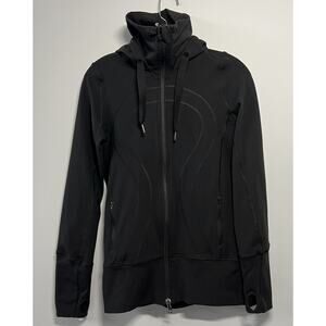 Lululemon Stride Jacket Hoodie Womens SZ 4 Black front zip yoga running athletic